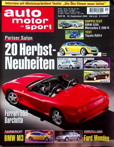 Deckblatt Auto Motor und Sport (20/2000)